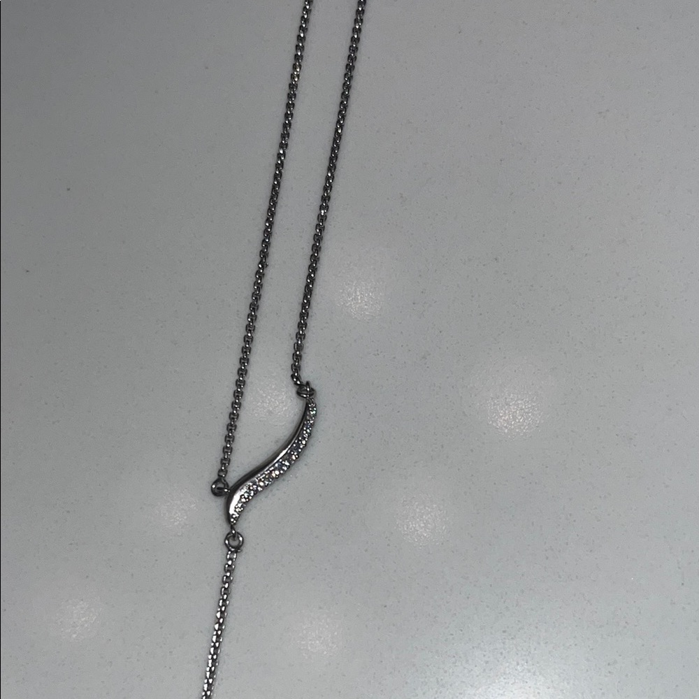 Kendra Scott Minimalist Silver Drop Lariat (Y necklace) Necklace - Women Jewelry - Picture 6 of 7